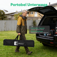 Sunula Faltpavillon 3×3 m – Wasserdicht, Stabil & Winterfest, Pavillon mit 4 Seitenwänden, Höhenverstellbar 250–260 cm