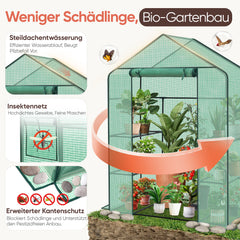 Sekey XL Foil Greenhouse 200×145×75 cm – Sturdy balcony greenhouse with 4 shelves for healthy plant growth