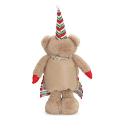 Salcar Weihnachtsfigur Plüsch-Bär 55–70 cm – Stehende Weihnachtsdeko mit verstellbaren Teleskopbeinen, Weicher Plüschbär für Kamin, Fensterbank & Wohnzimmer