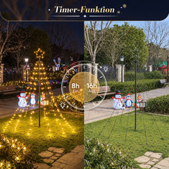 Salcar LED Lichterbaum für Außen mit warmweißen LEDs, 8 Lichtmodi, Timer & Memory, IP44 – 1,8 m / 2 m