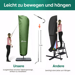 Sekey 265 x 48/70 cm Schutzhülle für 300 cm Ampelschirm, aus Polyester-Gewebe