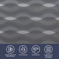 Sekey Doppelrollo Wellenmuster Duo-Rollo Klemmfix ohne Bohren - Lichtdurchlässig & Blickdicht, Fensterrollo für Wohnzimmer, Schlafzimmer & Büro Sekey