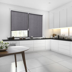 Sekey Verdunklungsrollo ohne Bohren, Klemmfix Seitenzugrollo aus Vliesstoff, 90 % Lichtundurchlässig, Grau