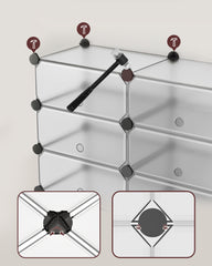 Sekey shoe cabinet with 10 compartments – Modular shoe organizer for up to 20 pairs of shoes, stable &amp; space-saving, incl. hammer &amp; anti-tip device