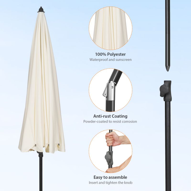 Sekey ∅ 200 cm parasol with valance, sun protection UV25+