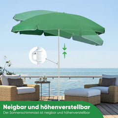 Sekey Sonnenschirm Ø160 cm rund – mit Tragetasche & Bodenhülse, für Balkon & Strand Sekey