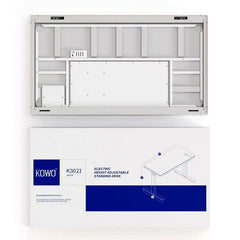 Kowo 120 cm Glas Elektrischer Höhenverstellbarer Schreibtisch mit Schubladen und kabelloses Laden, Mobilo Sekey