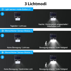 Salcar set of 2 LED solar lights with motion detector, 20 LEDs, with 1200 mAh battery