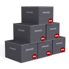 Sekey Aufbewahrungsboxen 3er Set mit Deckel | Stoffboxen 40 × 30 × 25 cm formstabil, faltbar & vielseitig einsetzbar