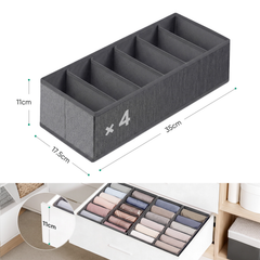 Sekey Schubladen Organizer – 17,5 × 35 × 11 cm, faltbare Stoffboxen mit Längsfächern