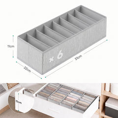 Sekey Schubladen Organizer – 22 × 51 × 11 cm, je 8 Fächer, faltbare Stoffboxen für Unterwäsche & Socken