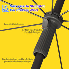 Sekey 200 cm parasol with protective cover, sun protection UV50+