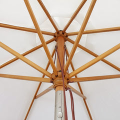 Sekey 300 cm wooden parasol with valance, sun protection UV50+