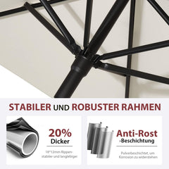 Sekey 180 x 130 cm balcony umbrella rectangular, sun protection UV50+