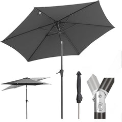 Salcar Sonnenschirm Ø 2,7 m – Kurbelschirm mit Knickgelenk, UPF 50+, UV-Schutz & wasserabweisend, GRS-zertifiziertes Polyester, für Garten, Terrasse & Balkon