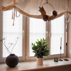 Sekey Plissee ohne Bohren, Lichtdurchlässiges Fensterplissee aus Vliesstoff, Klemmfix Jalousie, Weiß