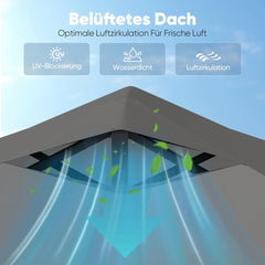 Sekey Premium Faltpavillon 3×3 m – Wasserdicht & Winterfest, Pop-Up Pavillon mit 4 Seitenwänden, Einweg-Privatsphäre-Fenstern, Schnellaufbau & UPF 50+