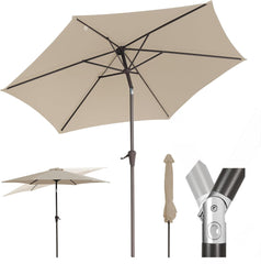 Salcar Sonnenschirm Ø 2,7 m – Kurbelschirm mit Knickgelenk, UPF 50+, UV-Schutz & wasserabweisend, GRS-zertifiziertes Polyester, für Garten, Terrasse & Balkon