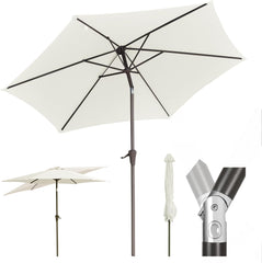Salcar Sonnenschirm Ø 2,7 m – Kurbelschirm mit Knickgelenk, UPF 50+, UV-Schutz & wasserabweisend, GRS-zertifiziertes Polyester, für Garten, Terrasse & Balkon