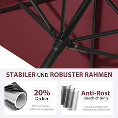 Sekey 180 x 130 cm balcony umbrella rectangular, sun protection UV50+