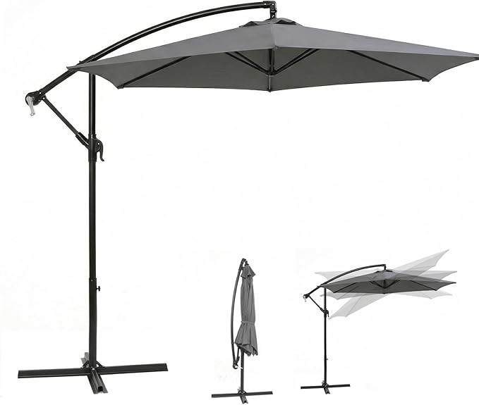 Sekey 300 cm cantilever umbrella, sun protection UV50+