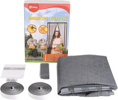 Sekey Fliegengitter Tür, Zuschneidbar & Selbstklebend, Magnetverschluss ohne Bohren, Insektenschutz für Balkon-, Terrassen- & Zimmertüren, Grau Sekey