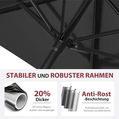 Sekey 180 x 130 cm balcony umbrella rectangular, sun protection UV50+