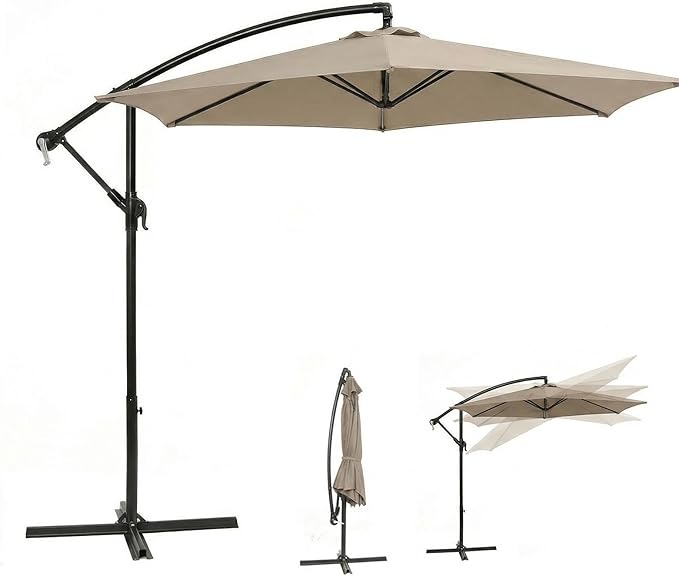 Sekey 300 cm Sonnenschirm Robuste Konstruktion, Windauslass, einfache Kurbelbedienung – sekeymall