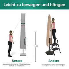 Sekey 220 x 30/50 cm protective cover for 400 cm parasol, made of polyester fabric