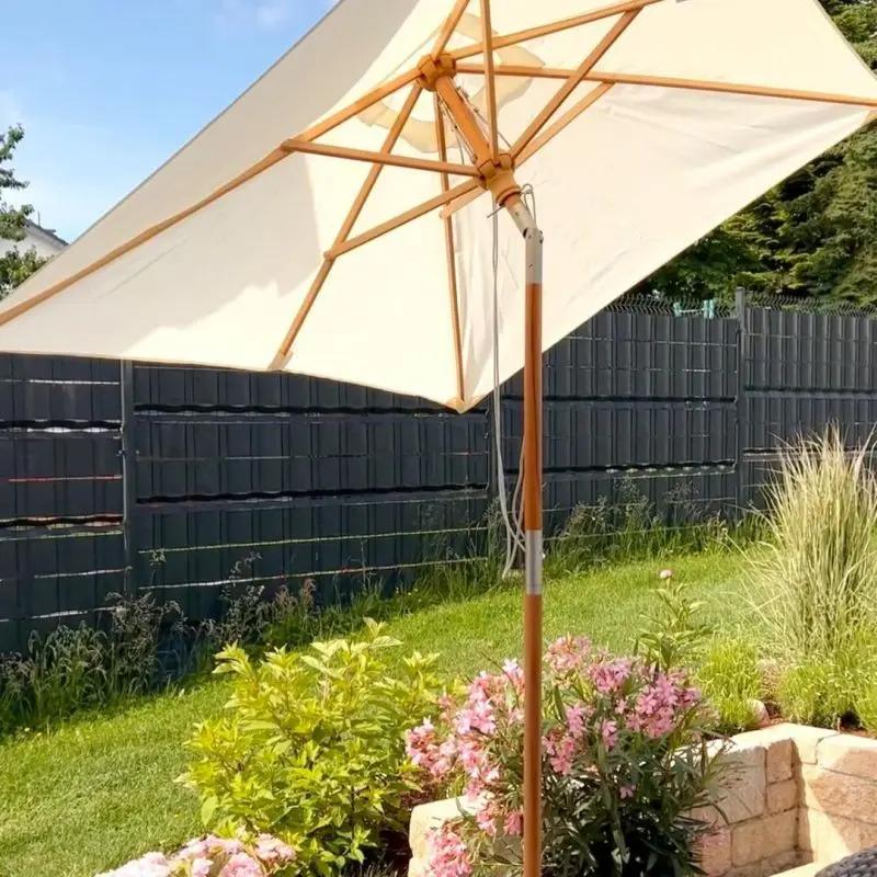 sonnensegel 150 x 200 Sekey Eleganter rechteckiger Sonnenschirm, 200x150 cm, Massivholz & Flexibel UV50+ – sekeymall