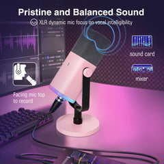 FIFINE USB/XLR Dynamic Microphone with Mute Button and Headphone Jack, AM8