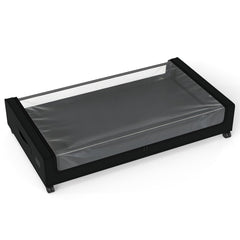 Sekey Unterbett-Aufbewahrungsbox mit Rollen – 78 × 44 × 14 cm, Metallrahmen & PVC-Fenster für Kleidung & Bettwäsche