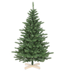 SALCAR Künstlicher Weihnachtsbaum 180 cm / 210 cm – Realistischer PVC Tannenbaum mit Holzständer für Innen & Außen