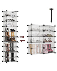 Sekey shoe cabinet with 10 compartments – Modular shoe organizer for up to 20 pairs of shoes, stable &amp; space-saving, incl. hammer &amp; anti-tip device