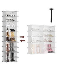 Sekey shoe cabinet with 10 compartments – Modular shoe organizer for up to 20 pairs of shoes, stable &amp; space-saving, incl. hammer &amp; anti-tip device