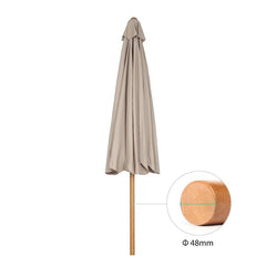 Sekey 300 cm wooden parasol with valance, sun protection UV50+