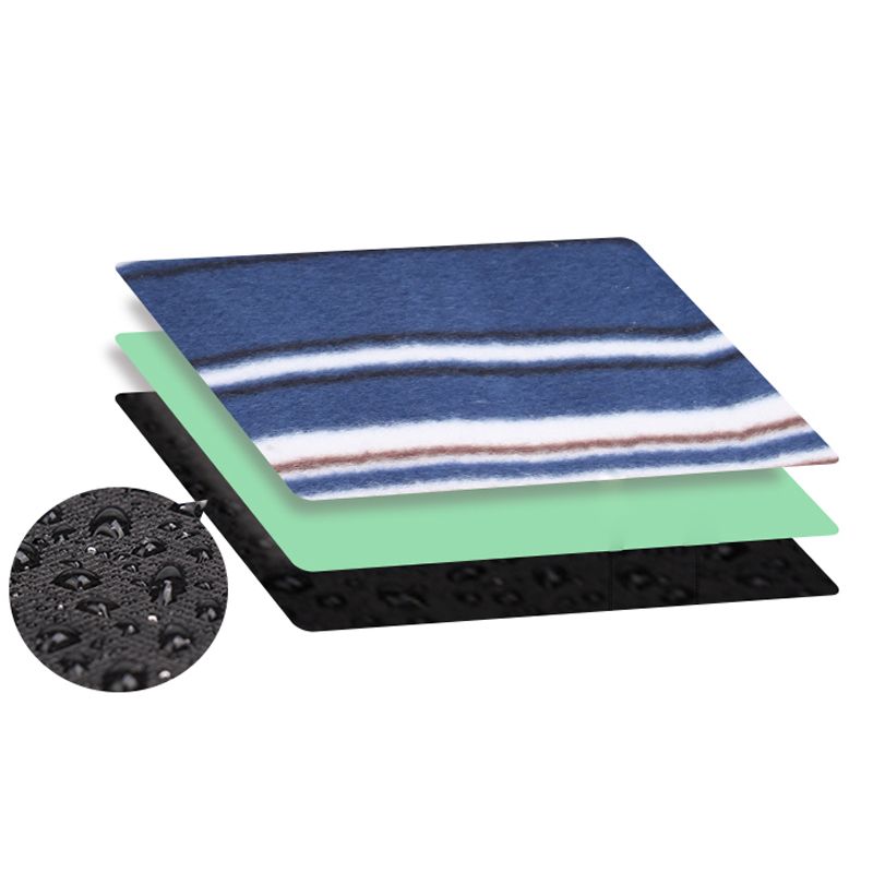 Sekey 200 x 200 cm picnic blanket with blue and white striped fleece fabric