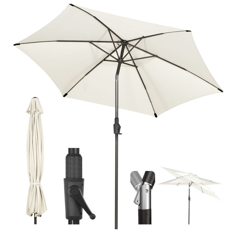 Sekey 270 cm parasol with crank, foldable while sitting, sun protection UV50+