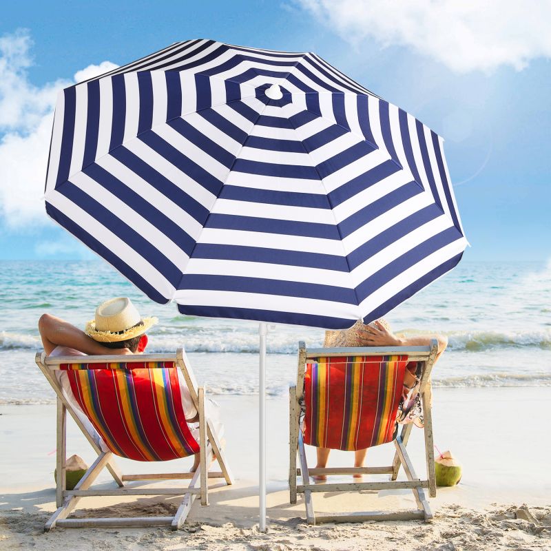 Sekey ∅ 180 cm beach umbrella with protective cover and ground sleeve, sun protection UV50+