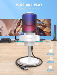 Fifine USB Kondensator Mikrofon mit Stummschalttaste, Popfilter und Kopfhörerbuchse Sekey