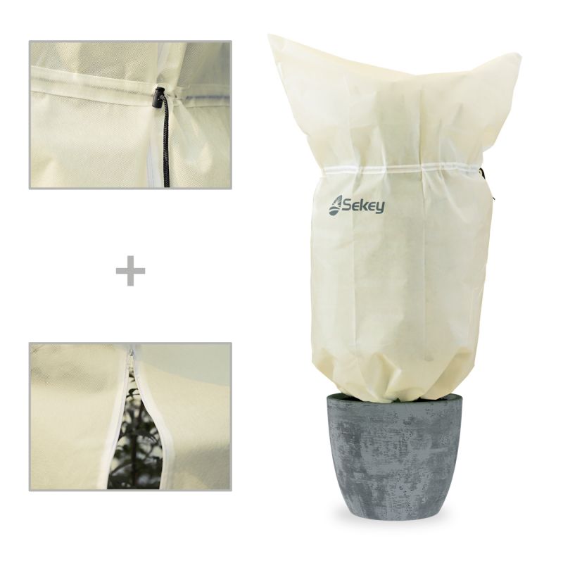 Sekey winter protection pot plant bag made of 80 g/m² nonwoven fabric, beige