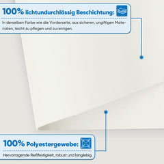 Sekey Verdunkelungsrollo, doppelseitig gleichfarbig und ohne Bohren, Creme