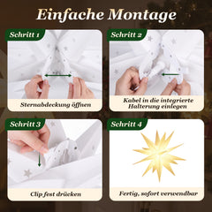Salcar LED Papierstern 60 cm Weiß – Beleuchteter 3D Weihnachtsstern mit 18 Spitzen, Warmweißes Licht, Hängende Weihnachtsdeko für Fenster & Innenbereich, Herrnhunter Sterne