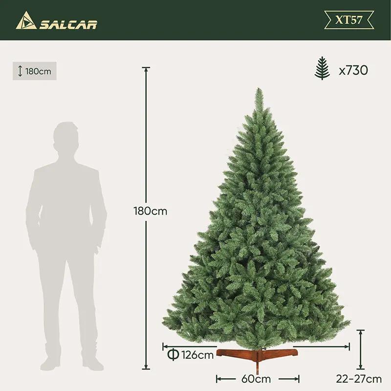 Salcar 120cm/150cm/180cm/210cm Künstlicher Weihnachtsbaum, Korea-Tanne, mit 730/1066  PVC-Nadeln Salcar