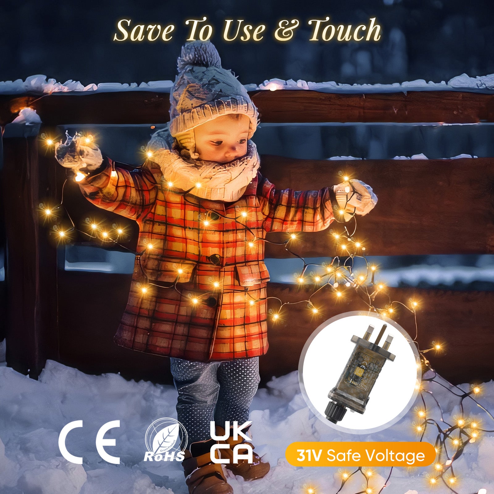 SALCAR 3m LED Weihnachtsbaum-Lichterkette mit 10 Girlanden, Sternspitze & 360 LEDs – 8 Modi, Warmweiß, Sicher & Energiesparend