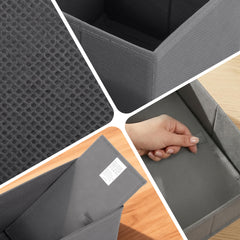 Sekey Aufbewahrungsboxen Set S – 6er Stoffboxen in verschiedenen Größen | Faltbar, formstabil & ideal für Schubladen