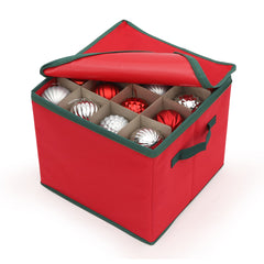 Salcar Aufbewahrungsbox für Weihnachtskugeln – 64 Fächer, stabile Kartontrenner, faltbare Aufbewahrungskiste für Christbaumschmuck & Weihnachtsdeko