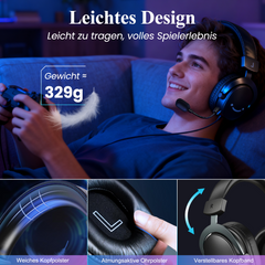 Fifine 3,5mm / USB Gaming Headset mit Mikrofon, 50mm Treiber, H9