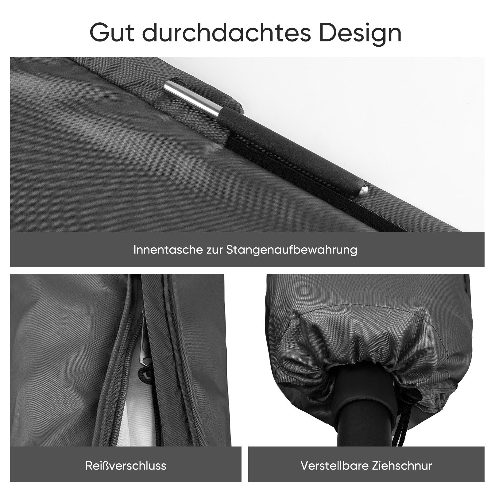 Sekey 265 x 48/70 cm protective cover for 300 cm cantilever umbrella, made of polyester fabric