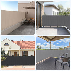 Sekey Balkon Sichtschutz blickdicht – 100% Privatsphäre, wetterfest & UV-beständig, mit Ösen, Kordel & Kabelbindern (PES, schwarz)